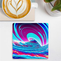 Tsunami Waves Ocean Sea Nautical Nature Water 3 Uv Print Square Tile Coaster  by Jancukart