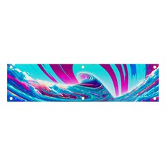 Tsunami Waves Ocean Sea Nautical Nature Water 3 Banner And Sign 4  X 1  by Jancukart