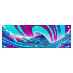 Tsunami Waves Ocean Sea Nautical Nature Water 3 Banner And Sign 6  X 2  by Jancukart