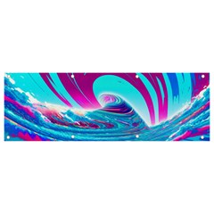 Tsunami Waves Ocean Sea Nautical Nature Water 3 Banner And Sign 9  X 3  by Jancukart