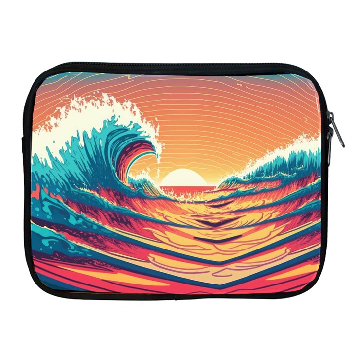 Waves Ocean Sea Tsunami Nautical 6 Apple iPad 2/3/4 Zipper Cases