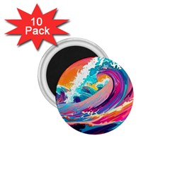 Tsunami Waves Ocean Sea Nautical Nature Water 2 1 75  Magnets (10 Pack)  by Jancukart