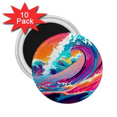 Tsunami Waves Ocean Sea Nautical Nature Water 2 2 25  Magnets (10 Pack)  by Jancukart