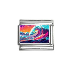 Tsunami Waves Ocean Sea Nautical Nature Water 2 Italian Charm (9mm) by Jancukart