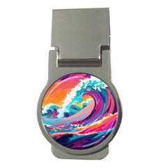 Tsunami Waves Ocean Sea Nautical Nature Water 2 Money Clips (round) 