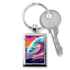 Tsunami Waves Ocean Sea Nautical Nature Water 2 Key Chain (rectangle) by Jancukart