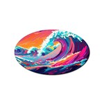 Tsunami Waves Ocean Sea Nautical Nature Water 2 Sticker Oval (10 pack) Front