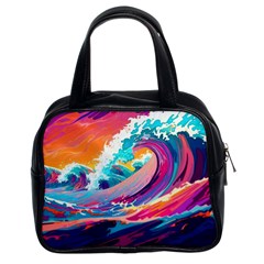 Tsunami Waves Ocean Sea Nautical Nature Water 2 Classic Handbag (two Sides)