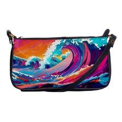 Tsunami Waves Ocean Sea Nautical Nature Water 2 Shoulder Clutch Bag