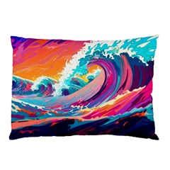 Tsunami Waves Ocean Sea Nautical Nature Water 2 Pillow Case (two Sides) by Jancukart