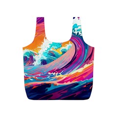 Tsunami Waves Ocean Sea Nautical Nature Water 2 Full Print Recycle Bag (s) by Jancukart