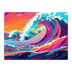 Tsunami Waves Ocean Sea Nautical Nature Water 2 Two Sides Premium Plush Fleece Blanket (mini)