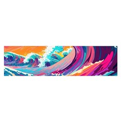 Tsunami Waves Ocean Sea Nautical Nature Water 2 Oblong Satin Scarf (16  X 60 ) by Jancukart