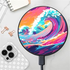 Tsunami Waves Ocean Sea Nautical Nature Water 2 Wireless Fast Charger(black)