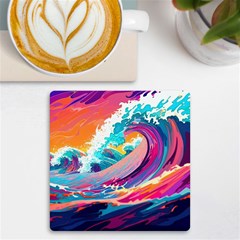 Tsunami Waves Ocean Sea Nautical Nature Water 2 Uv Print Square Tile Coaster  by Jancukart