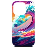 Tsunami Waves Ocean Sea Nautical Nature Water 2 iPhone 14 Pro Black UV Print Case Front