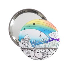 Rainbow Fun Cute Minimal Doodle Drawing 2 2 25  Handbag Mirrors