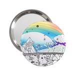 Rainbow Fun Cute Minimal Doodle Drawing 2 2.25  Handbag Mirrors Front