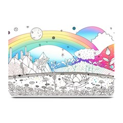 Rainbow Fun Cute Minimal Doodle Drawing 2 Plate Mats by Jancukart