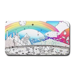 Rainbow Fun Cute Minimal Doodle Drawing 2 Medium Bar Mat