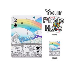 Rainbow Fun Cute Minimal Doodle Drawing 2 Playing Cards 54 Designs (mini)