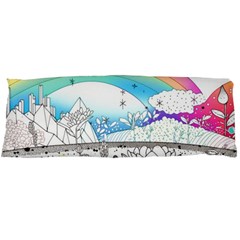 Rainbow Fun Cute Minimal Doodle Drawing 2 Body Pillow Case (dakimakura)