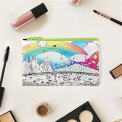 Rainbow Fun Cute Minimal Doodle Drawing 2 Cosmetic Bag (xs)