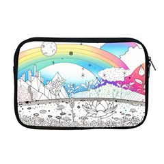 Rainbow Fun Cute Minimal Doodle Drawing 2 Apple Macbook Pro 17  Zipper Case