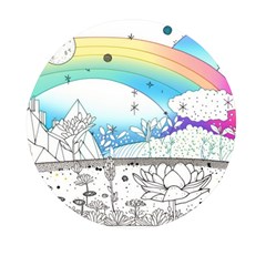 Rainbow Fun Cute Minimal Doodle Drawing 2 Mini Round Pill Box by Jancukart