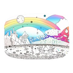 Rainbow Fun Cute Minimal Doodle Drawing 2 Mini Square Pill Box