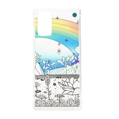 Rainbow Fun Cute Minimal Doodle Drawing 2 Samsung Galaxy Note 20 Tpu Uv Case by Jancukart