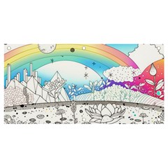 Rainbow Fun Cute Minimal Doodle Drawing 2 Banner And Sign 4  X 2 