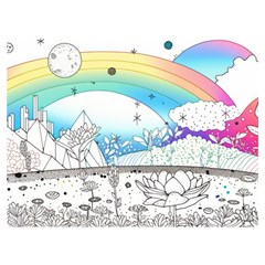 Rainbow Fun Cute Minimal Doodle Drawing 2 Premium Plush Fleece Blanket (extra Small)