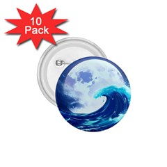 Waves Ocean Sea Tsunami Nautical 7 1 75  Buttons (10 Pack) by Jancukart