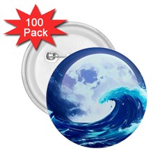 Waves Ocean Sea Tsunami Nautical 7 2 25  Buttons (100 Pack) 