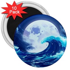 Waves Ocean Sea Tsunami Nautical 7 3  Magnets (10 Pack)  by Jancukart