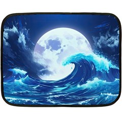 Waves Ocean Sea Tsunami Nautical 7 Fleece Blanket (mini) by Jancukart