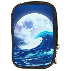 Waves Ocean Sea Tsunami Nautical 7 Compact Camera Leather Case by Jancukart