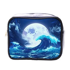 Waves Ocean Sea Tsunami Nautical 7 Mini Toiletries Bag (one Side) by Jancukart