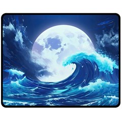 Waves Ocean Sea Tsunami Nautical 7 Fleece Blanket (medium) by Jancukart