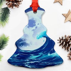 Waves Ocean Sea Tsunami Nautical 7 Ornament (christmas Tree)  by Jancukart