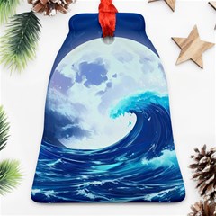 Waves Ocean Sea Tsunami Nautical 7 Bell Ornament (two Sides)