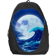 Waves Ocean Sea Tsunami Nautical 7 Backpack Bag by Jancukart