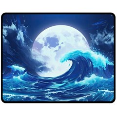 Waves Ocean Sea Tsunami Nautical 7 Two Sides Fleece Blanket (medium)