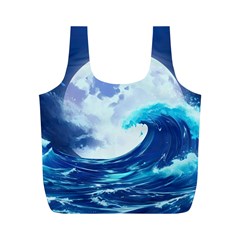 Waves Ocean Sea Tsunami Nautical 7 Full Print Recycle Bag (m) by Jancukart