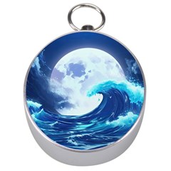 Waves Ocean Sea Tsunami Nautical 7 Silver Compasses