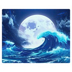 Waves Ocean Sea Tsunami Nautical 7 Two Sides Premium Plush Fleece Blanket (medium) by Jancukart