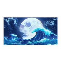 Waves Ocean Sea Tsunami Nautical 7 Satin Wrap 35  X 70  by Jancukart