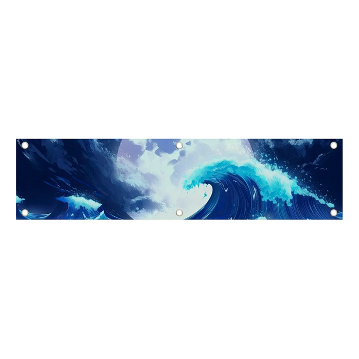 Waves Ocean Sea Tsunami Nautical 7 Banner and Sign 4  x 1 