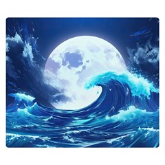 Waves Ocean Sea Tsunami Nautical 7 Premium Plush Fleece Blanket (small) by Jancukart